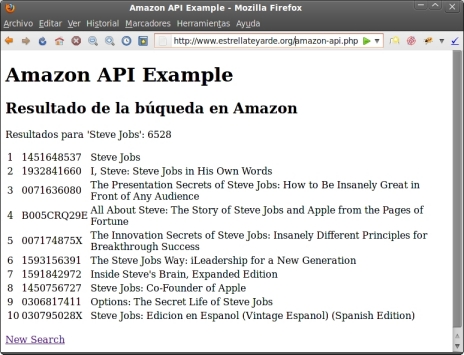 Amazon API resultado