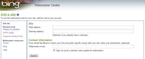 Bing Webmaster Center