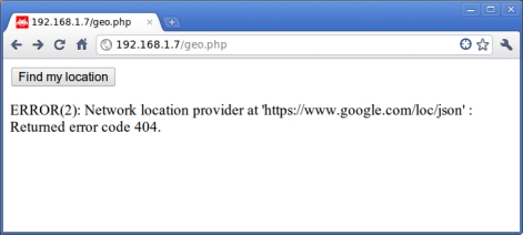 Geolocation HTML5 error