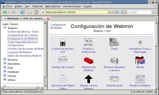 Configurar Webmin