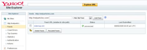 Yahoo! Webmaster Interface
